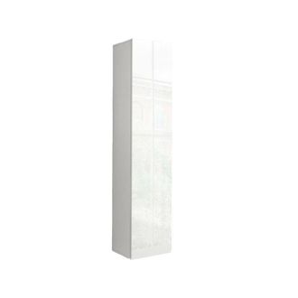 Dmora Armario multiusos 1 puerta imitaci&oacute;n madera blanco brillo 40x30h180 cm