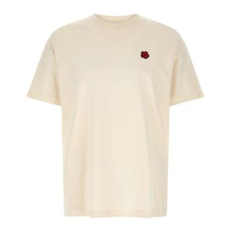 Kenzo T-Shirts, male, Beige, Size: 2XL Boke Flower Embroidered T-Shirt