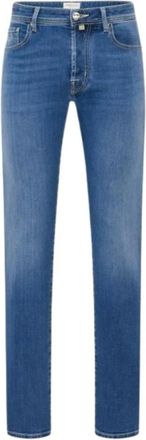 Jacob Cohen Jeans, Heren, Blauw, W35, Leer, Pant 5 PKT Slim FIT Bard