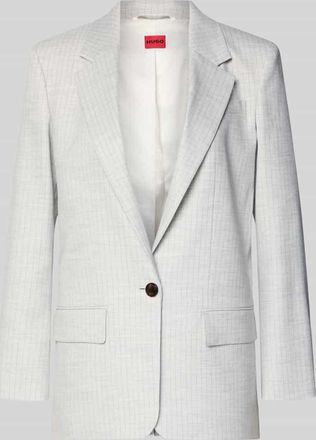 HUGO BOSS Regular Fit Longblazer aus Leinen-Mix Modell ANETTEA in Beige, Gr&ouml;&szlig;e 34