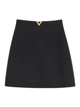 Valentino Garavani Vlogo Signature Wool And Silk Skirt