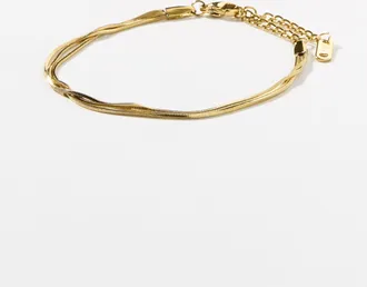 Simons Womens Triple-row gold bracelet