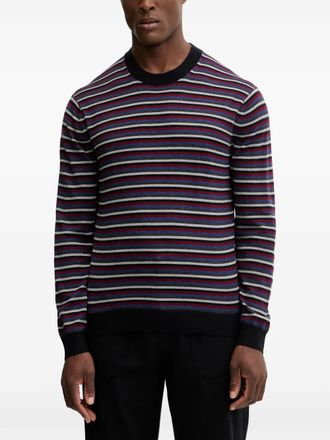 A|X Armani Exchange striped-pattern round-neck sweater - Blue