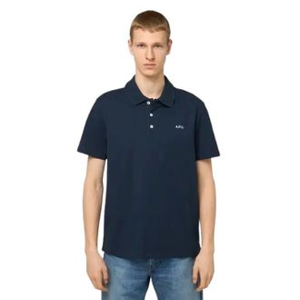 A.P.C. Polo Shirts, male, Blue, Size: 2XL Standard Polo Shirt