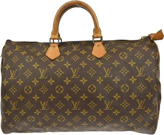 Louis Vuitton Speedy Handbag Monogram Canvas Brown Canvas Handbag (Pre-Owned)