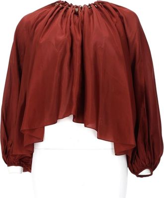 Zimmermann Aster Ruched Beaded Silk Blouse