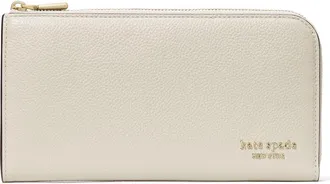 Kate Spade New York Devin Pebble Leather Zip Wallet in Mountain Pass at Nordstrom