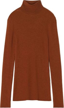 Lanvin Maglione a coste con collo alto - Marrone