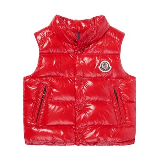 Moncler Waistcoats, unisex, Red, 12 M, Red Kids Coats, Down Feathers Lining