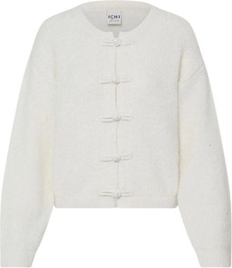 Ichi Ichi - Ihandora Cardigan - Dames - Truien - Wit - Maat: XS Zijde