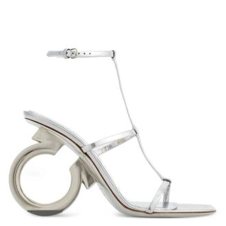 Ferragamo Elina Gancini Nappa Sandals, Size 10 C