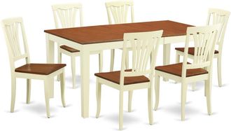 East West Furniture 7 Pcs Dining set -Kitchen Table and 6 Dining Chairs