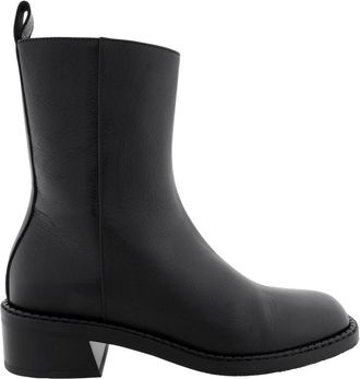 Bally Austine Block Heel Leather Boots, Brand Size 38 ( US Size 7.5 )