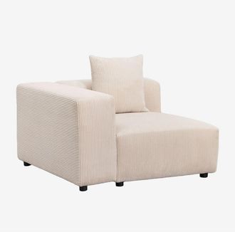 Sklum Sklum - Módulo esquinero izquierdo 115x113 cm con reposabrazos alto y cojín para sofá modular Bruna