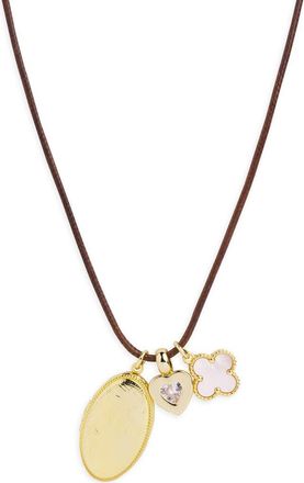 Argento Vivo Charm Cord Locket Necklace in Gold at Nordstrom