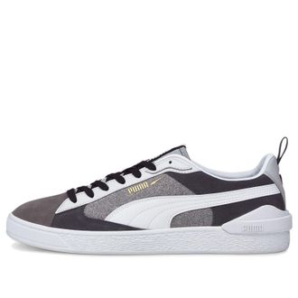 Puma Suede Block Wt Foam Strip 2 Black White Gray 383895-01