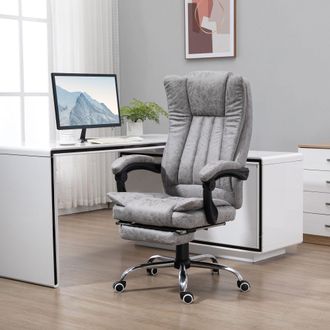 Vinsetto 6-Point Vibrating Massage Office Chair with Microfibre Upholstery Arms in Grey