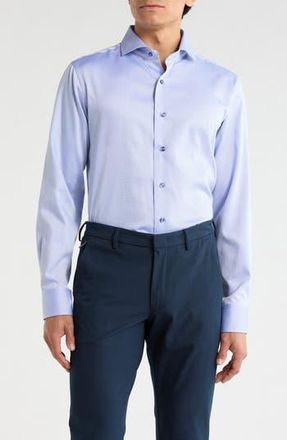 Lorenzo Uomo Trim Fit Cotton Dress Shirt in Coastal Blue at Nordstrom Rack, Size 14.5 - 32