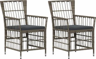 vidaXL Sillas De Jard&iacute;n 2 Uds. Gris Vidaxl