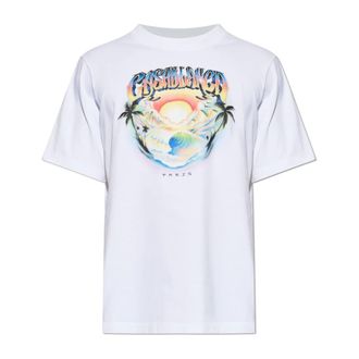 Casablanca T-shirt with a colorful print - male - Casablanca - T-Shirts - White - 2XL - Tops