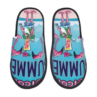 Generic Beach Flamingo Trio Men Women Slippers Lightweight House Shoes Slip On Sliders For Bedroom Outdoor Winter M