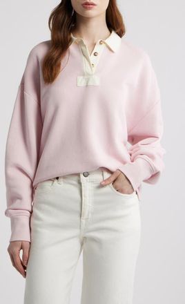Rag & Bone Vintage Terry Polo Sweatshirt in Peony at Nordstrom, Size Small