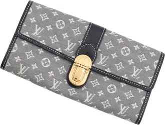 Louis Vuitton Monogram Idylle Gray Navy Monogram Idylle Long Wallet (Bi-Fold) (Pre-Owned)