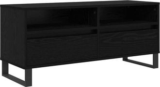 vidaXL Gabinete de TV con cajón Roble Negro 100 x 34,5 x 44,5 cm vidaXL