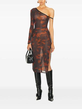 Courr&egrave;ges Midi-jurk met patroon - Bruin