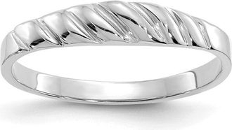 Diamond2Deal 14K White Gold Polished Valley Dome Ring