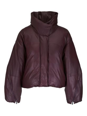 TWP zip-detail jacket - women - Lambskin/Goose Down/Feather/Silk - L - Purple