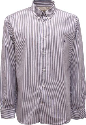 Brooksfield Gestreept knoopsluiting overhemd slim fit - Heren - Casual Overhemden - Wit - 3XL - Overhemden
