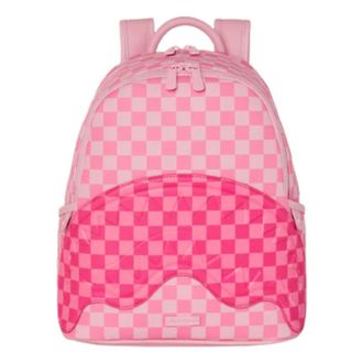 Sprayground Pink Sharks In Paris Patch Savage Backpack Pink B9013