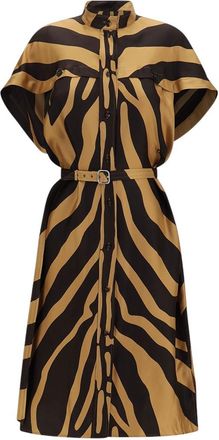 Ferragamo Brown Animal Print Dress