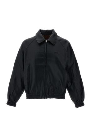 Arte Black Reversible Plaid Wool-Blend Zip Jacket