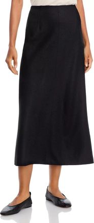 Eileen Fisher Midi Skirt Womens Black 100% Wool Jersey A-Line RED1241