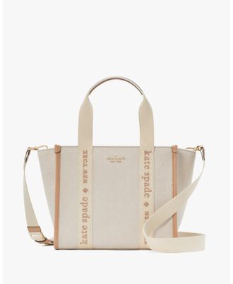 Kate Spade New York Womens Kip Canvas Small Tote - Beige - One Size