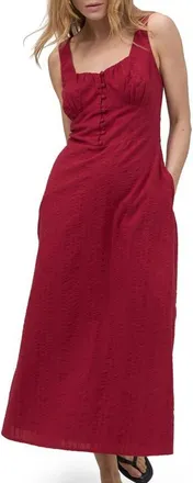 Nobody's Child Melody Sweetheart Neck Midi Dress in Red at Nordstrom, Size 10