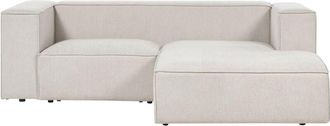 Beliani Beliani - Sof&aacute; Esquinero Tapizado Minimalista 2 Plazas Beige Izquierdo Vernon