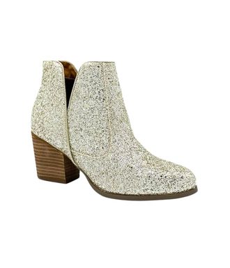 Not Rated Womens Fiera Glitter Booties In Gold