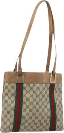 Gucci Pre-owned Shoulder Bags, female, Beige, Size: ONE SIZE Pre-owned Vintage Tote Bag
