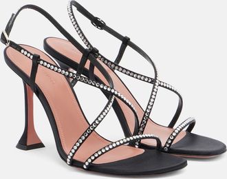 Amina Muaddi Sally crystal-embellished satin sandals