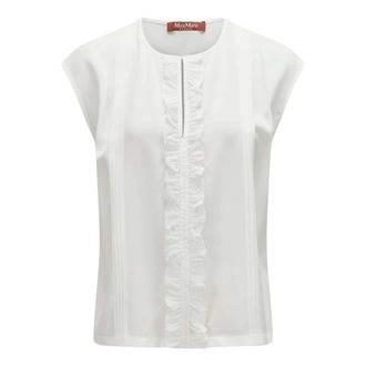 Max Mara Blouses, female, White, Size: 4XS Silk Crepe de Chine Top