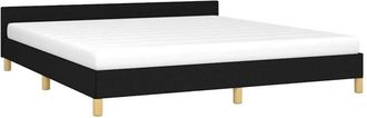 vidaXL Cama sin colchón tela negro 180x200 cm Vidaxl