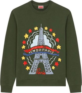 Kenzo Drawn Varsity Sweater - Heren - Sweatshirts - Groen - L - Hoodies & sweatvesten