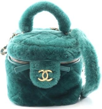 Chanel Lambskin Shearling Vanity Shoulder Bag