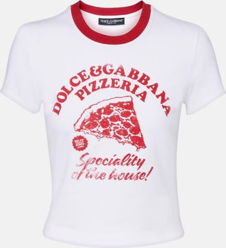 Dolce & Gabbana Printed cotton-blend jersey T-shirt