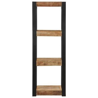 Berkfield Home Wall Shelf 35x35x100 cm Solid Rough Wood Mango in Brown | Size: 35 x 35 x 100 cm