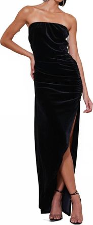 Bishop + Young Luxe Velvet Icon Strapless Dress In Black