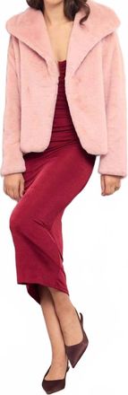 Minkpink Faux Fur Jacket In Dusty Pink